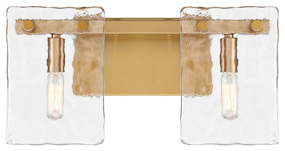 Genry 2-Light Bathroom Vanity Light, Warm Brass