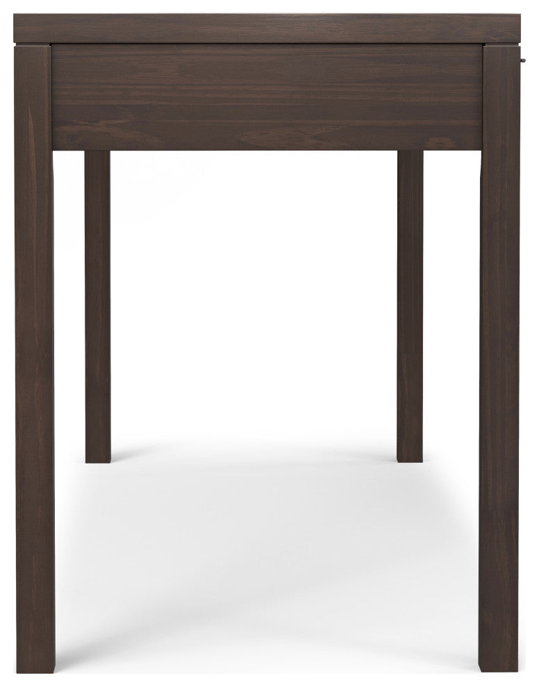 Hollander Solid Wood Wide Desk, Warm Walnut Brown