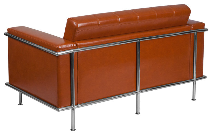 Cognac Leather Loveseat