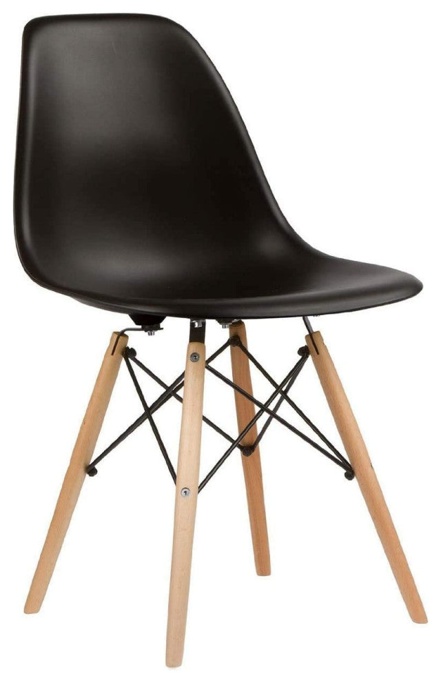 Berman Contemporary Dining Side Chair, Set of 1, Black