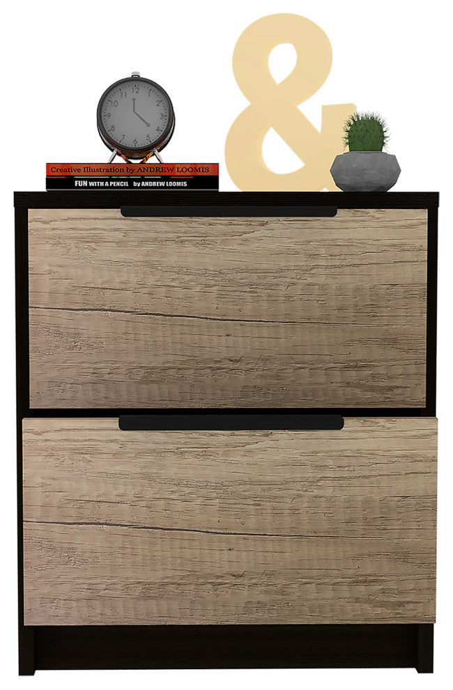 Egeo Night Stand, Espresso / Light Oak