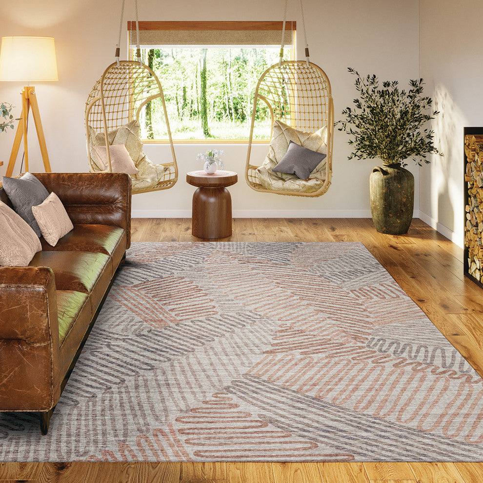 Indoor/Outdoor Sedona SN11 Walnut Machine Washable 3' x 5' Rug