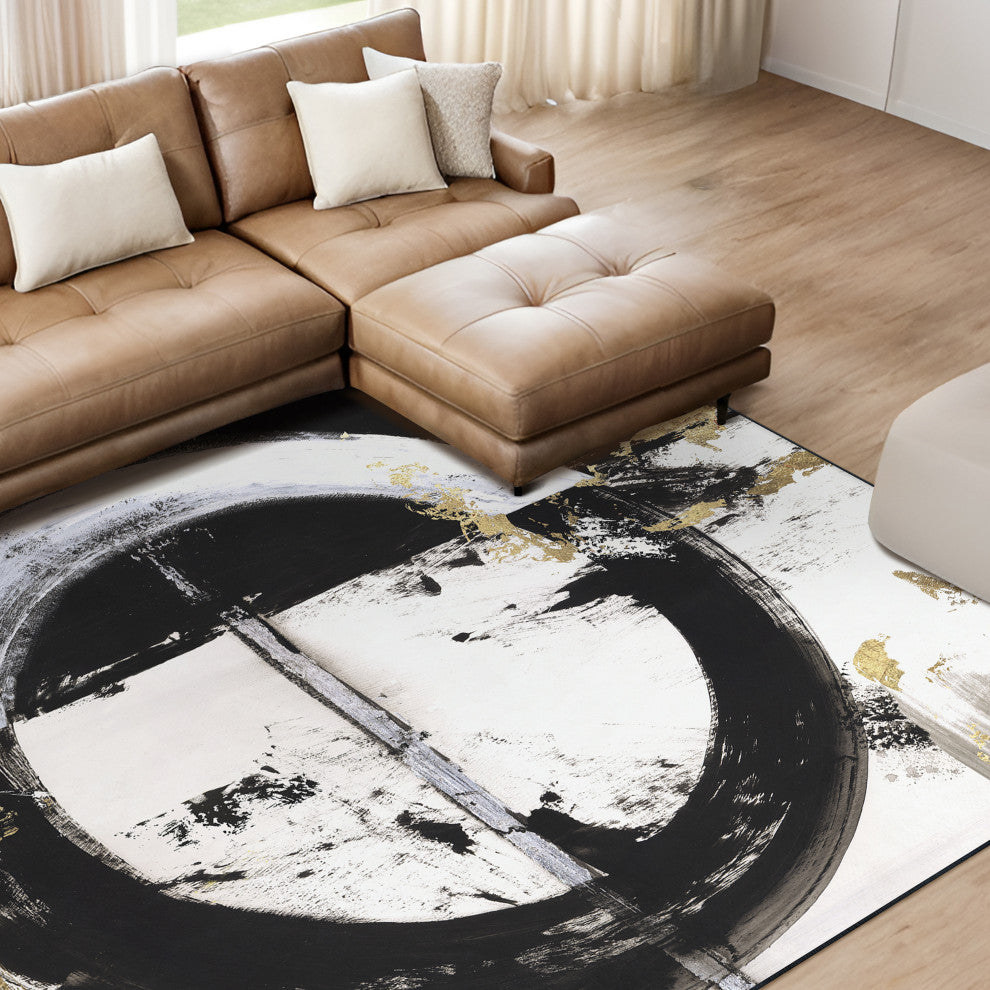 Evoke I Circle Art Area Rug, 7.5'x10.3'