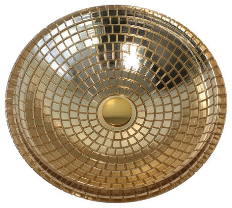 Mosaic Undermount Glass Luxe Sink, Gold