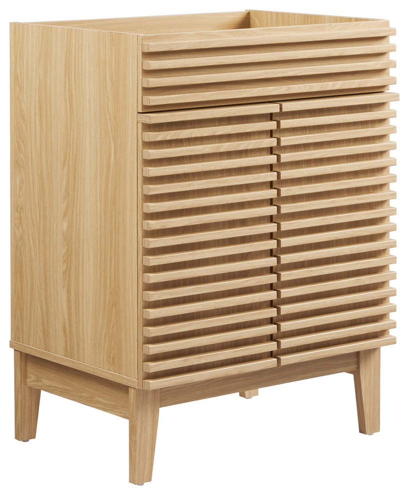 Render Bathroom Vanity Cabinet, Sink Basin Not Included, Oak