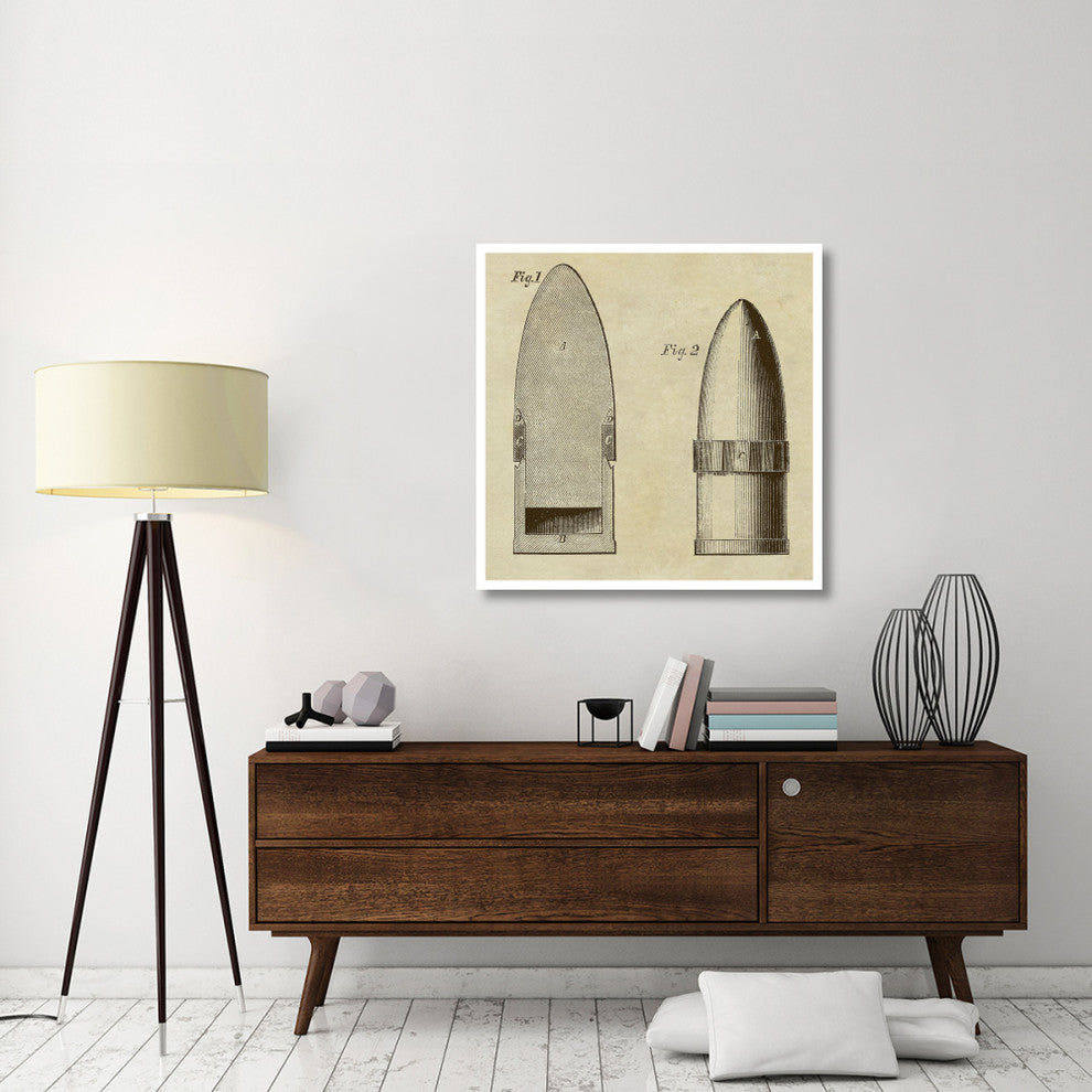 "Improved Artillery Shell" Digital Paper Print by Inventions, 38"x38"