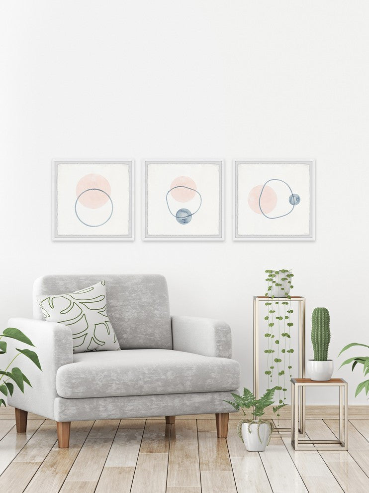 Three Orbiting Circles Triptych, 54"x18"