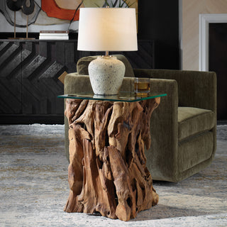 Uttermost Rozel Teak Wood End Table