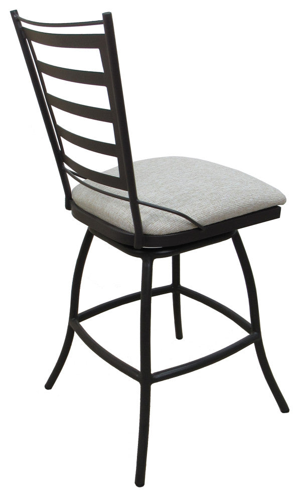 Outdoor Patio Stool Jenna Without Arms, Canvas Granite on Dark Nut, 35", Without Arms