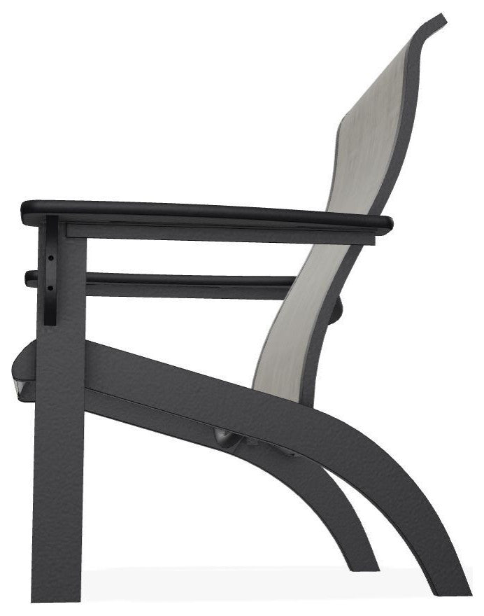 Adirondack Sling Outdoor Adirondack Armchair, Smoke/Black