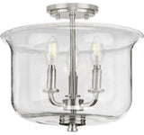 Winslett Collection Brushed Nickel 3-Light Semi-Flush Convertible