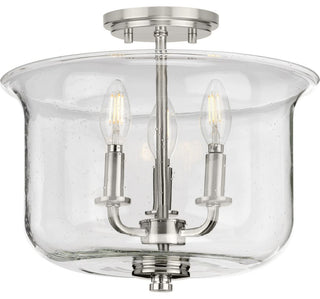 Winslett Collection Brushed Nickel 3-Light Semi-Flush Convertible