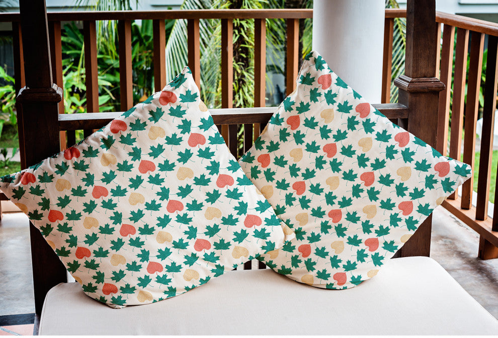 Lots of Leaves Indoor/Outdoor Throw Pillow, Unreal Teal, 18"x18"