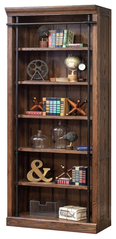 Avondale 8' Tall 2 Bookcases Wall With Ladder Storage