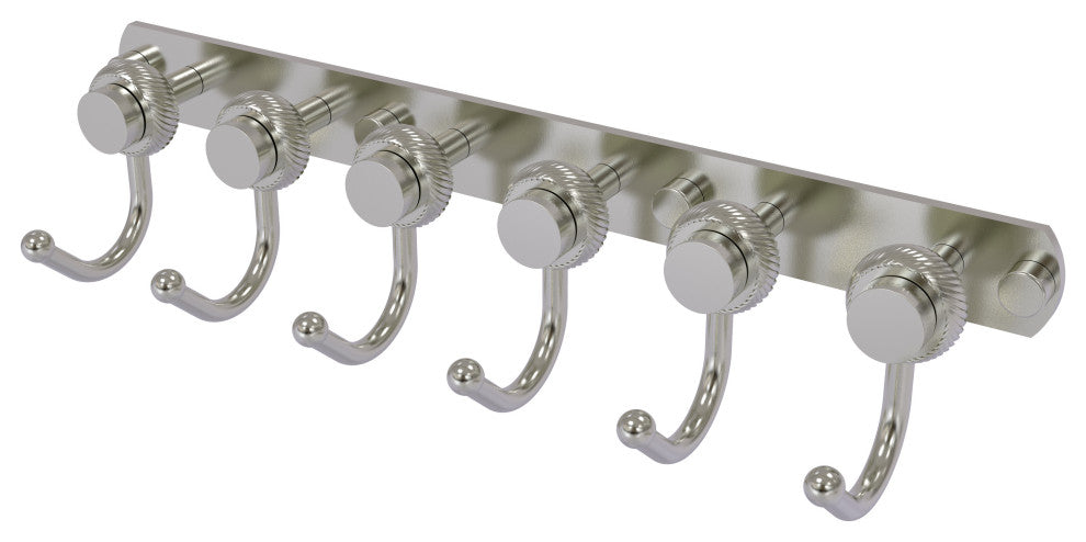 Mercury 6 Position Twisted Accent Tie & Belt Rack, Satin Nickel