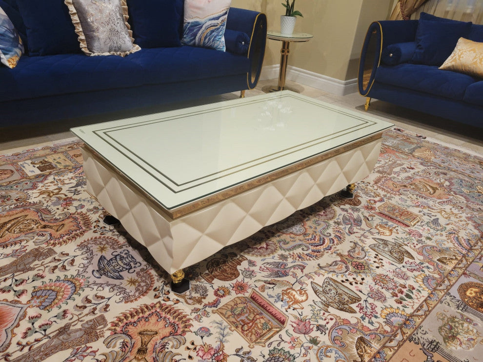 Infinity Coffee Table With Glass Top