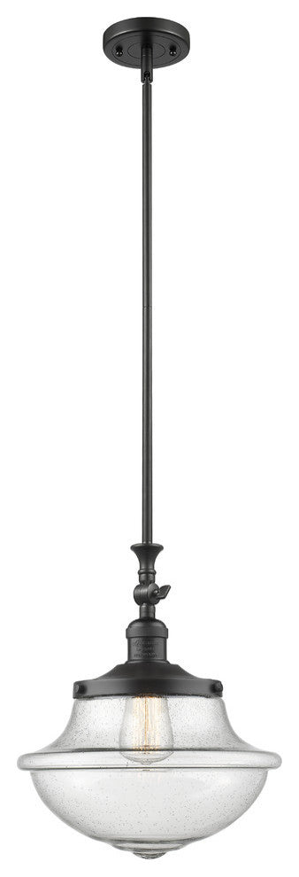 Large Oxford 1-Light Mini Pendant, Matte Black, Seedy