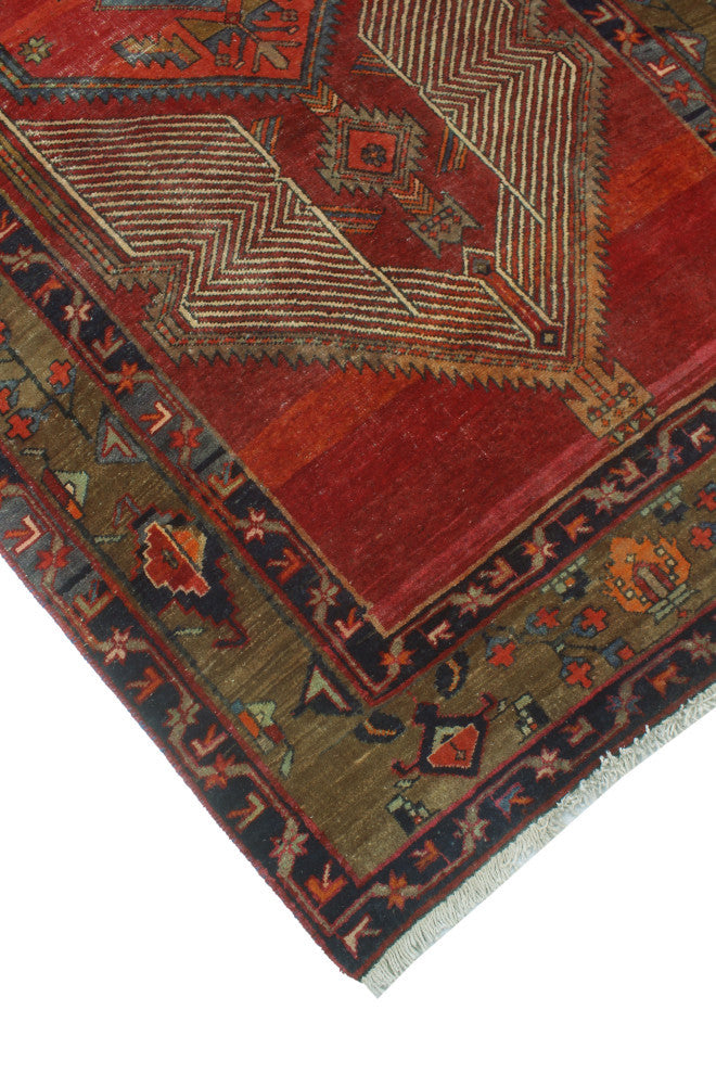 Fine Vintage Distressed Elaine Red/Ivory Runner, 4'4x13'0