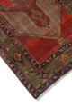 Fine Vintage Distressed Elaine Red/Ivory Runner, 4'4x13'0