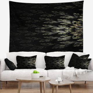 Glowing Symmetrical Fractal Flower Abstract Wall Tapestry, 80"x68"