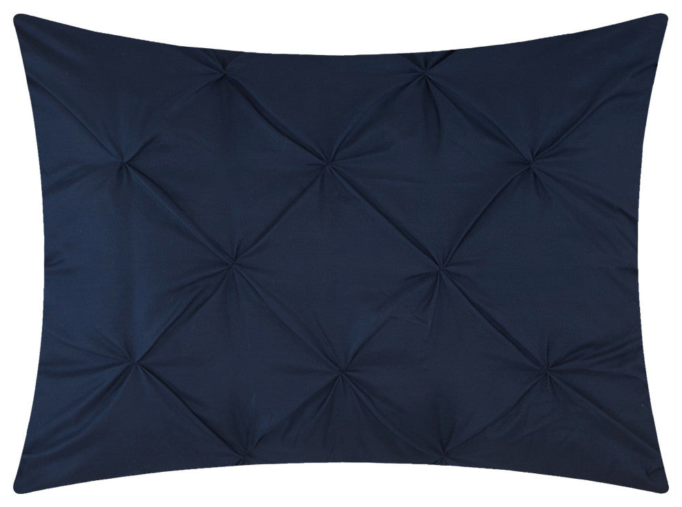 Loren 7-Piece Reversible Comforter Set, Navy, King