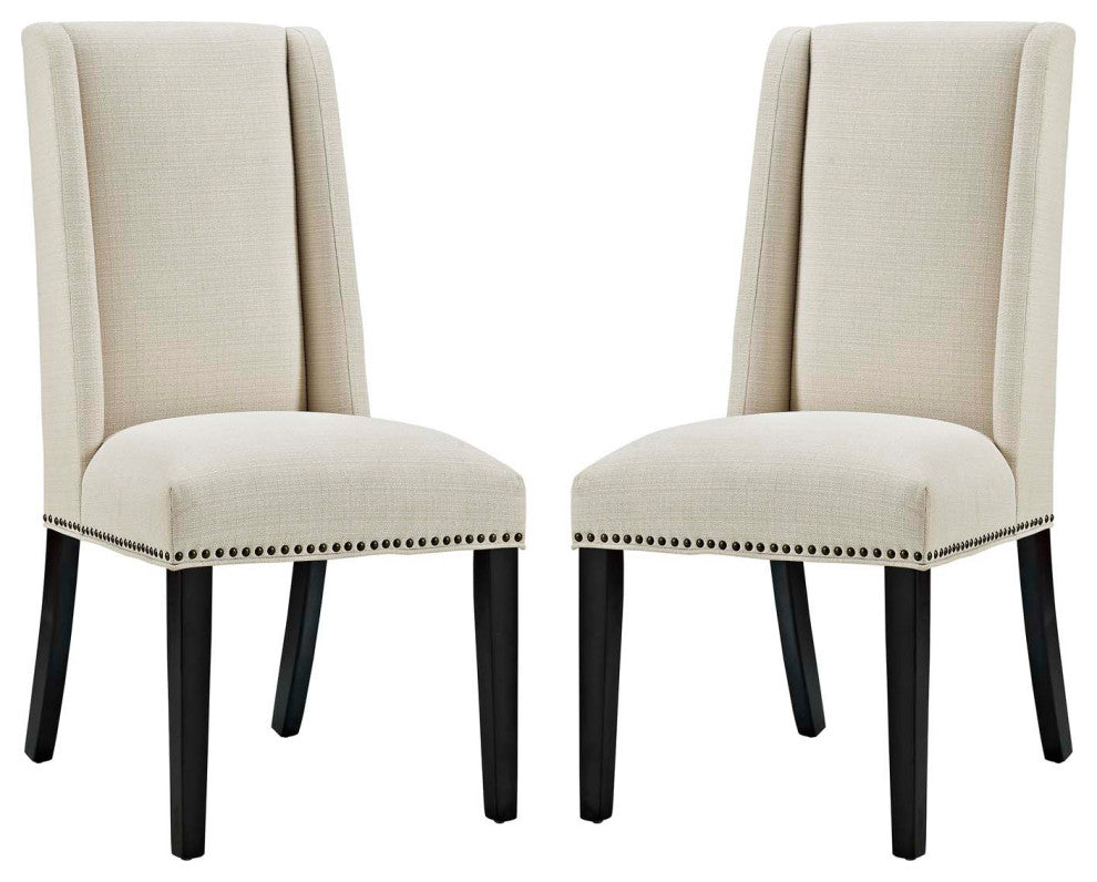 Baron Dining Chair Fabric Set of 2, Beige