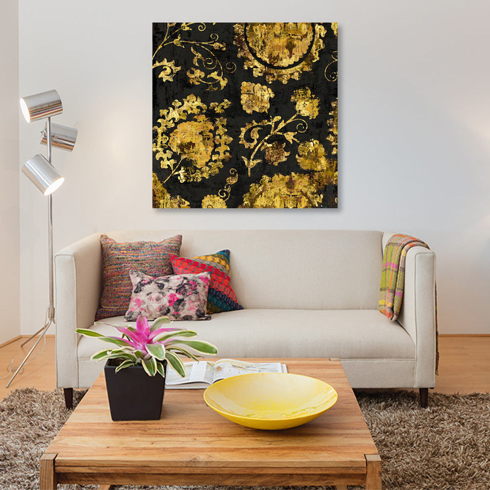 "Adornment In Gold II" by Ellie Roberts, Canvas Print, 12"x12"