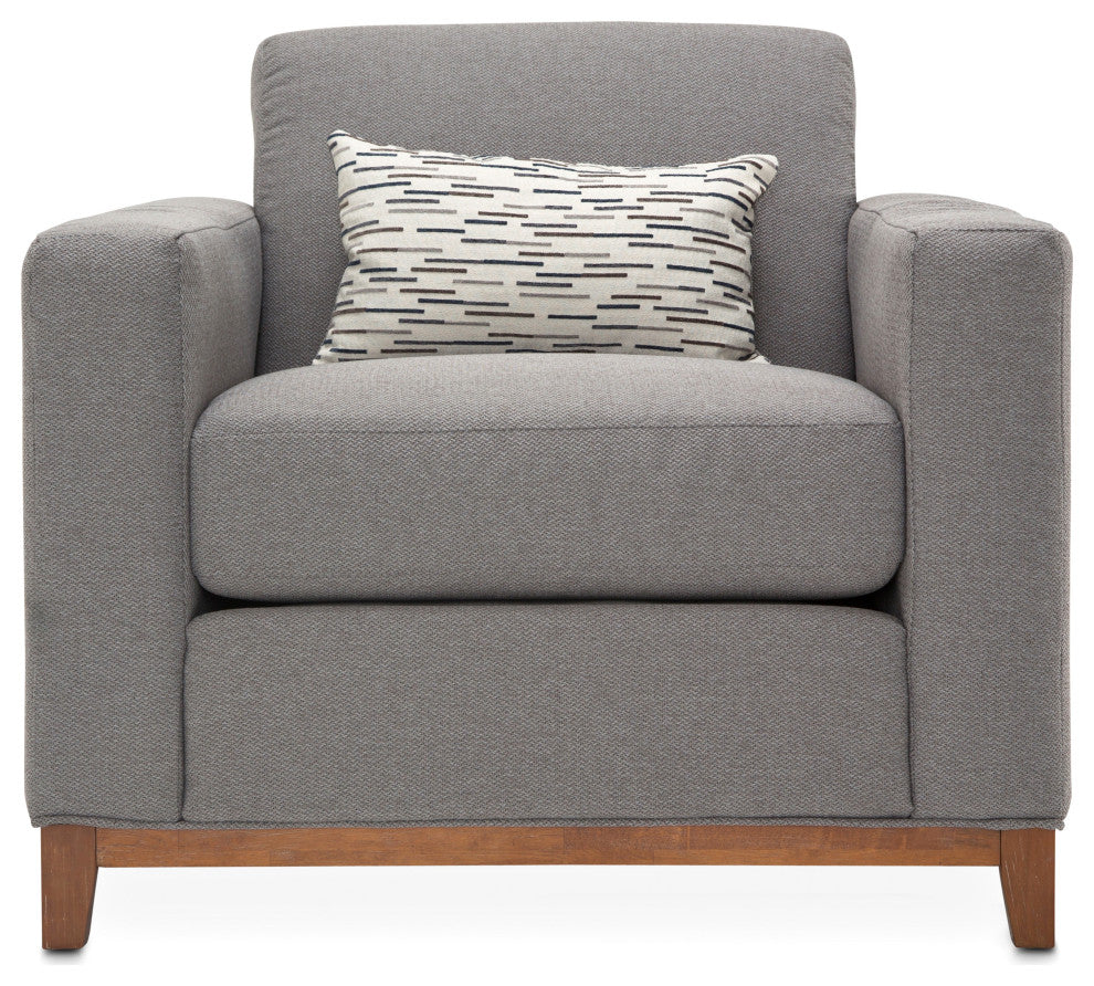 Brooklyn Walk Accent Armchair, Gray/Burnt Umber