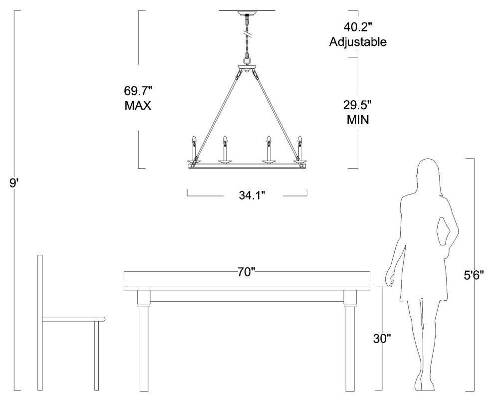 Mia 8-Light Metal Round Chandelier, Glossy Bronze