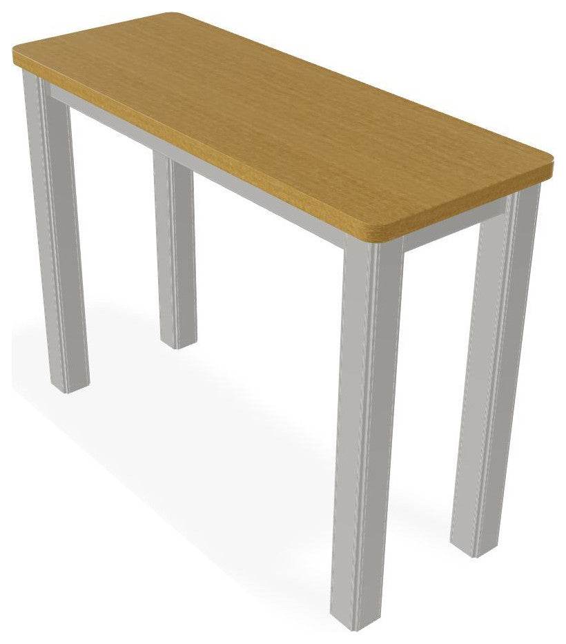 10" x 27" Rustic Outdoor End Table, Snow