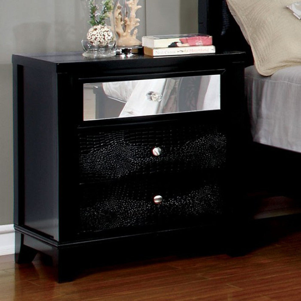 Bryant II Contemporary Nightstand, Black Finish
