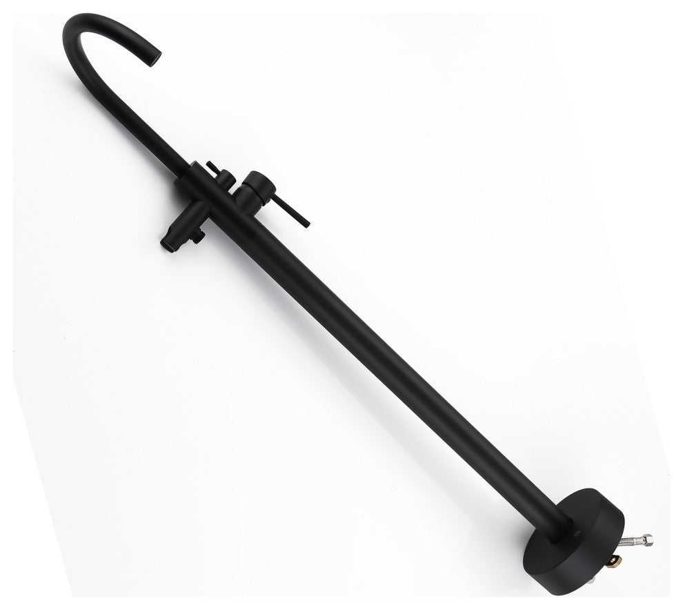 Freestanding Bathtub Faucet Filler, Polished Chrome, Floor Mount, Black