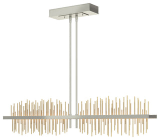 Gossamer Large LED Pendant, Sterling Finish, Modern Brass Accents