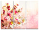 "Pink Bouquet of Flowers" Glossy Metal Wall Art, 3 Panels, 36"x28"