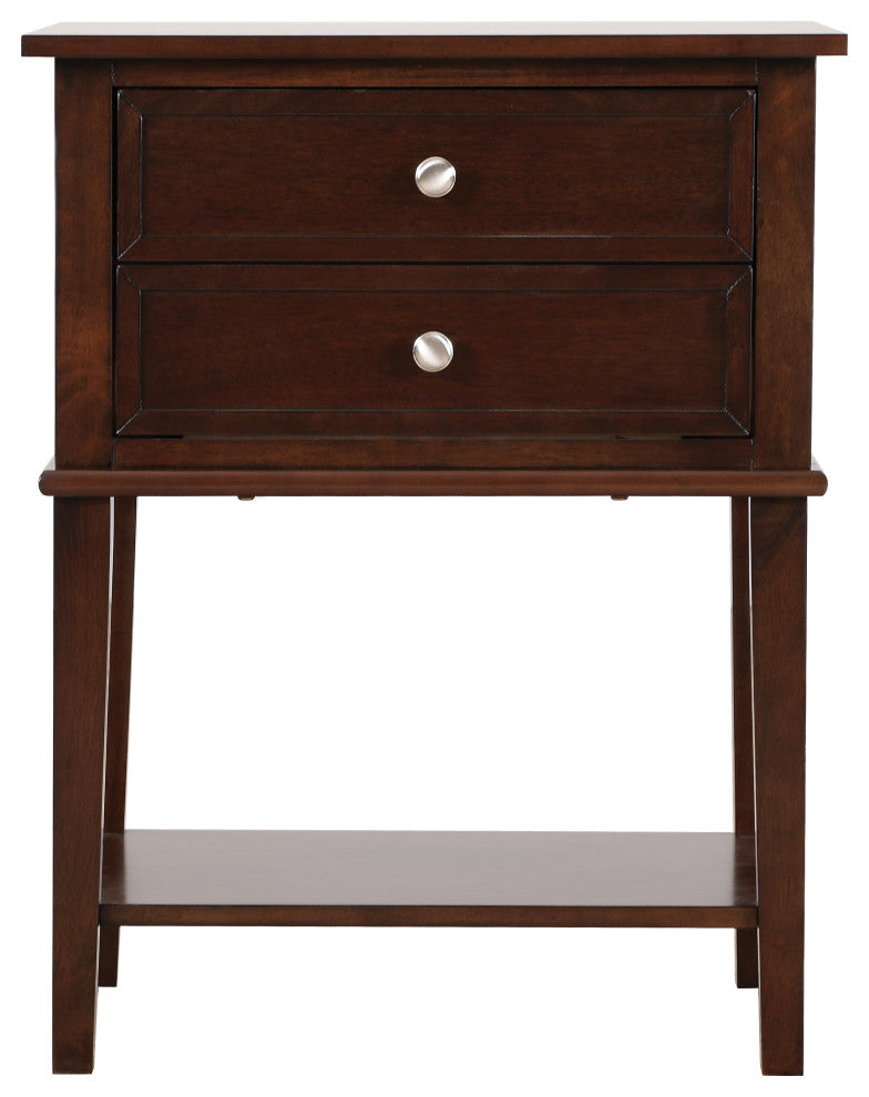 Glory Furniture Newton 2 Drawer Nightstand in Cappuccino