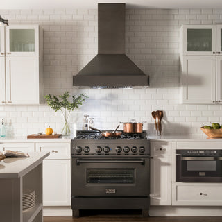 ZLINE 48" Ducted Vent Black Stainless Steel Wall Mount Range Hood