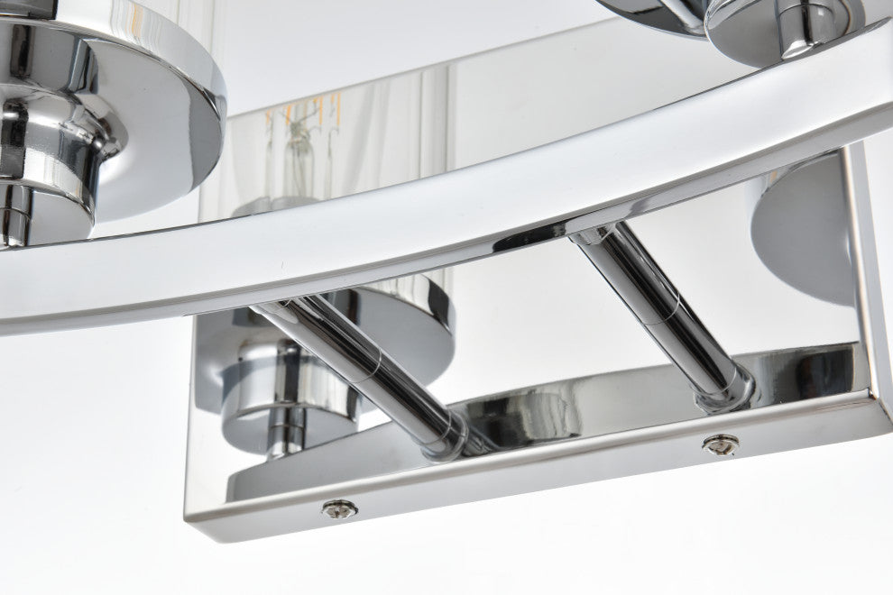 4 Light Chrome And Clear Bath Sconce