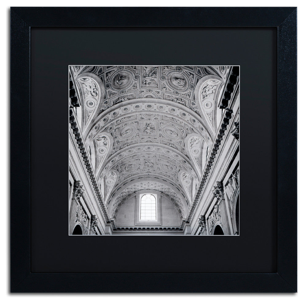 Alan Blaustein 'Paris II' Art, Black Frame, Black Mat, 16x16