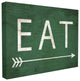Eat With Arrow Green Stretched Canvas Wall Art, 24x30