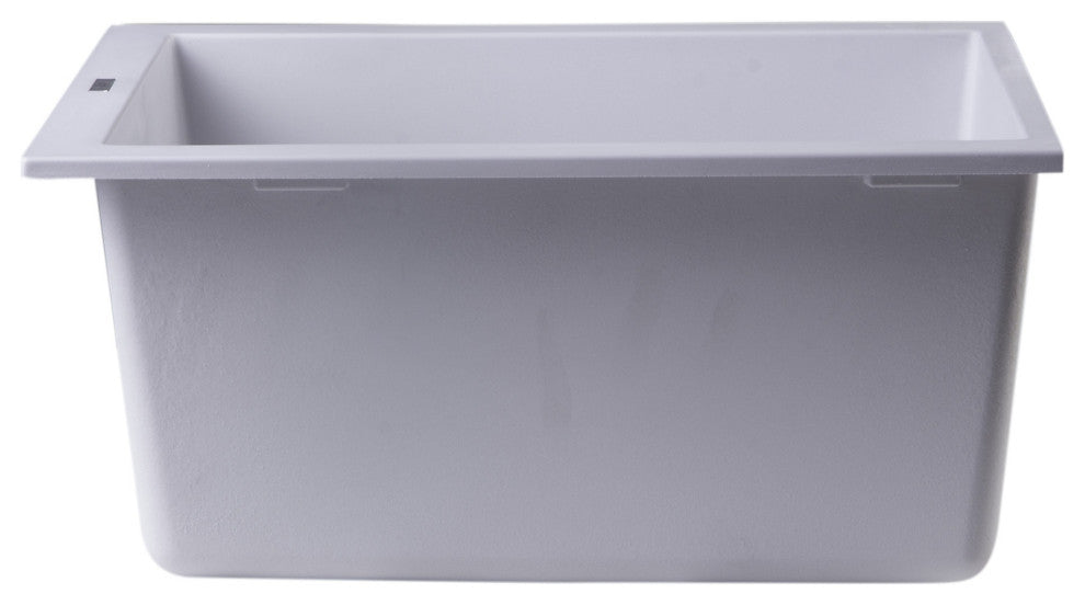 Ab1720Um-W White 17" Undermount Rectangular Granite Composite Kitchen Prep Sink