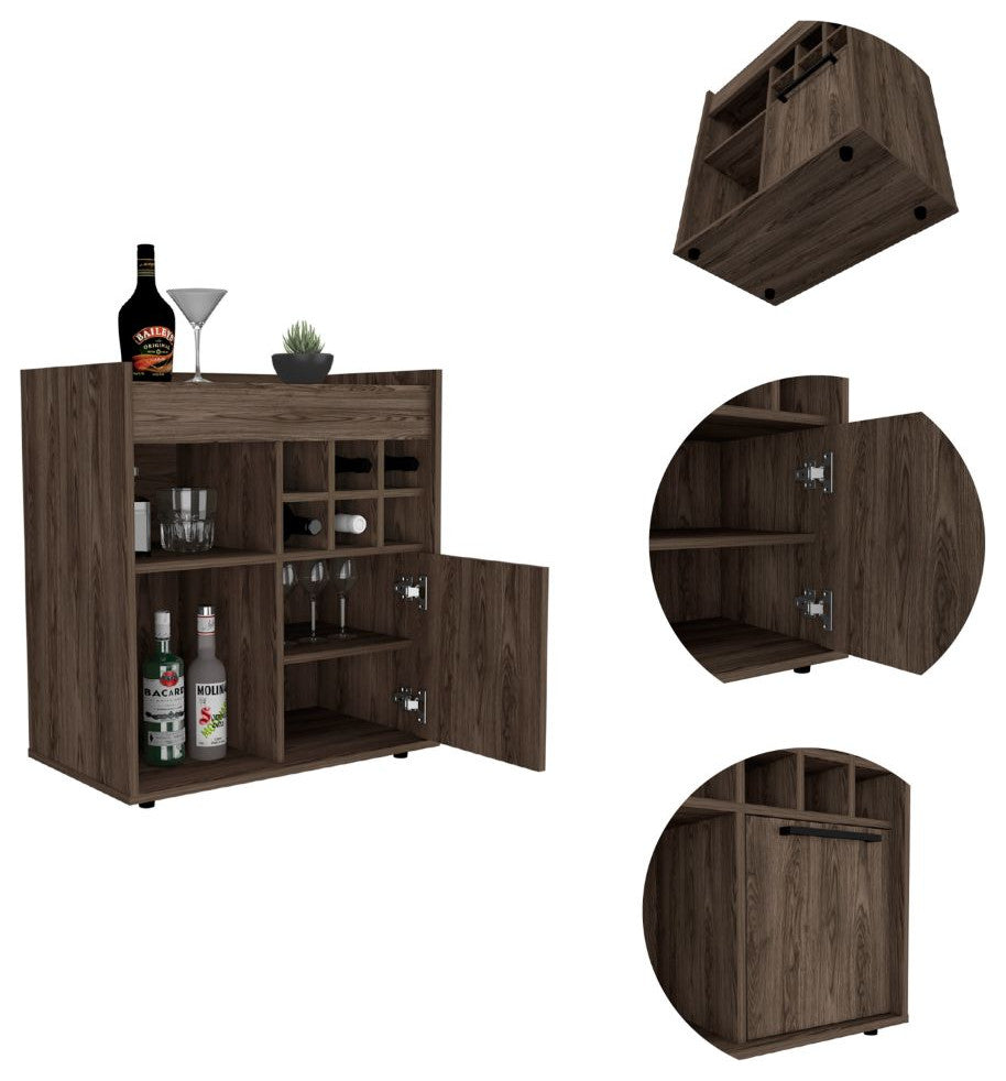 DEPOT E-SHOP Pasadena Bar Cabinet With Divisions