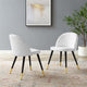 Cordial Upholstered Fabric Dining Chairs Set of 2, White