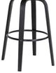 Pico 26" Swivel Black Wood Counter Stool, Light Gray Fabric With Black Metal, 30