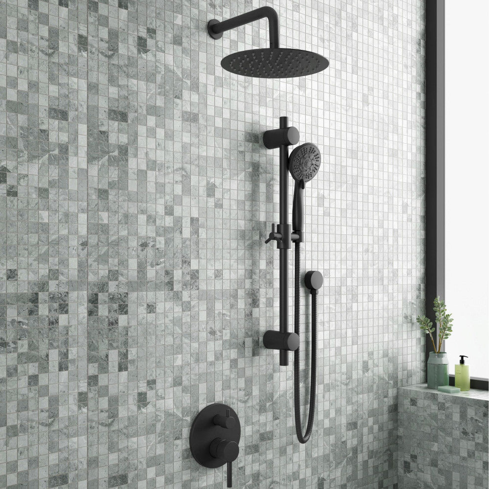 Pulse 3006-MB ShowerSpas Brushed-Nickel Combo Shower System in Matte Black