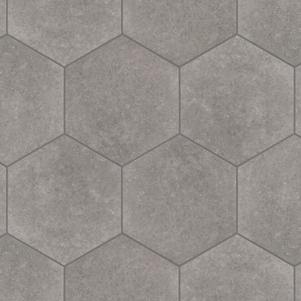 Traffic Hex Grey Porcelain Floor and Wall Tile