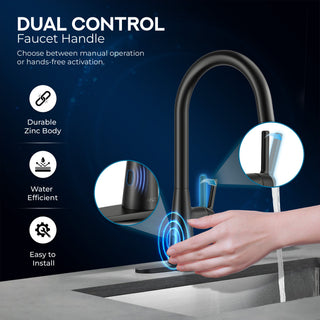 Modern Touchless Kitchen Faucet, Matte Black