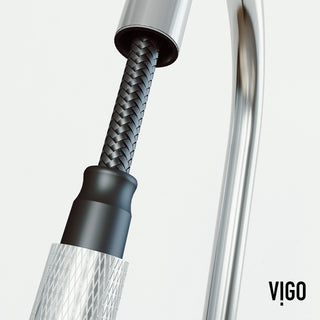 VIGO Bristol 19" H Single Handle Pull-Down Sprayer Kitchen Faucet, Stainless Steel, Without Extras