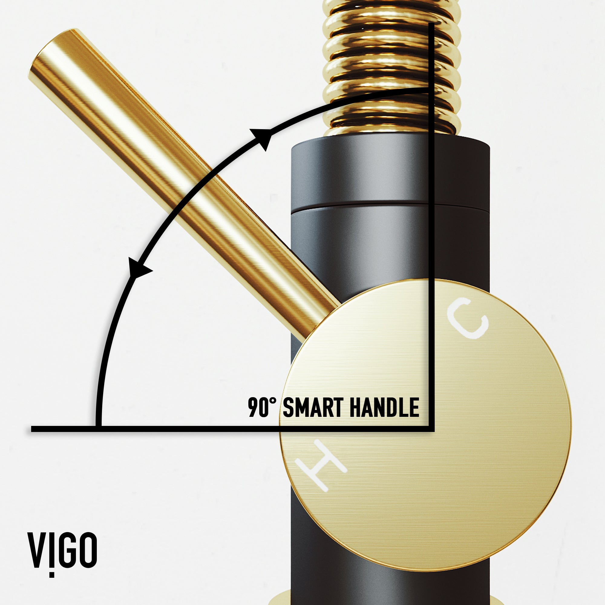 VIGO Brant 19" H Single Handle Pull-Down Sprayer Kitchen Faucet, Matte Brushed Gold/Matte Black, Without Extras