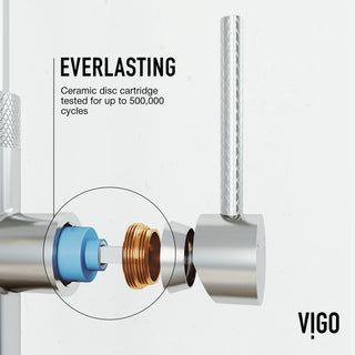 VIGO Bristol 19" H Single Handle Pull-Down Sprayer Kitchen Faucet, Stainless Steel, Without Extras