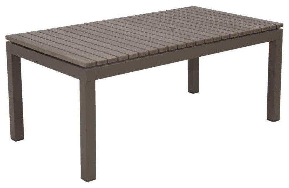 Riviera Outdoor Faux Wood Coffee Table, Gray